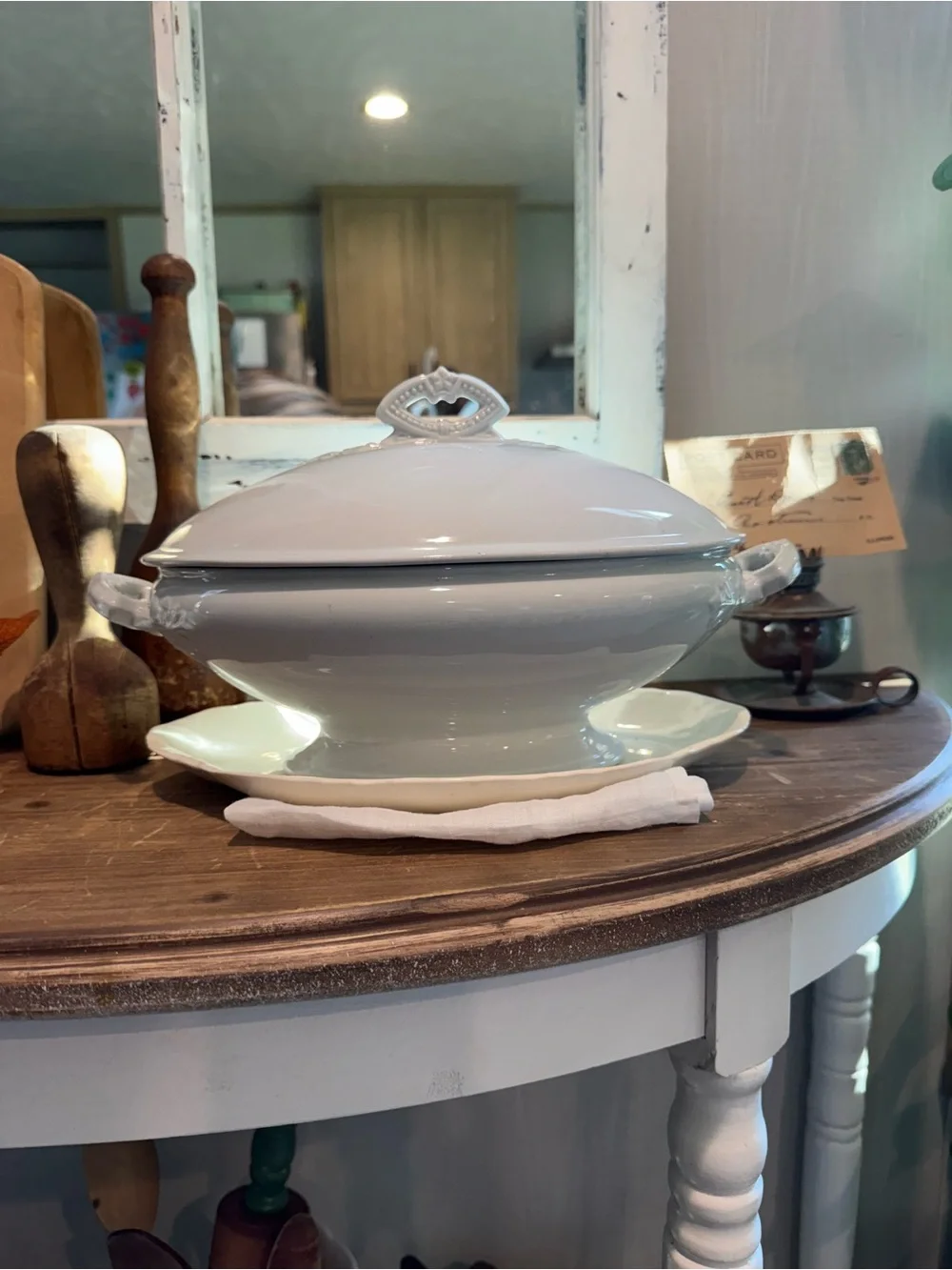 Antique H. Burgess Ironstone Covered Tureen c. 1800s